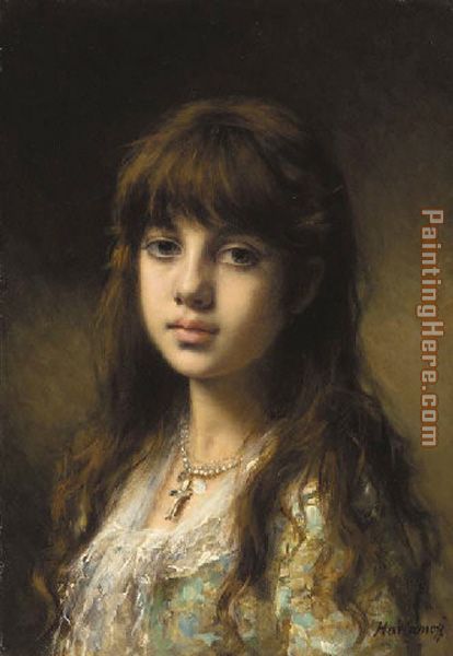 Little Girl painting - Alexei Alexeivich Harlamoff Little Girl art painting